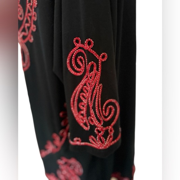 Holiday CATHERINES Black with Red Embroidered Design NWT Size 1X - Picture 6 of 9